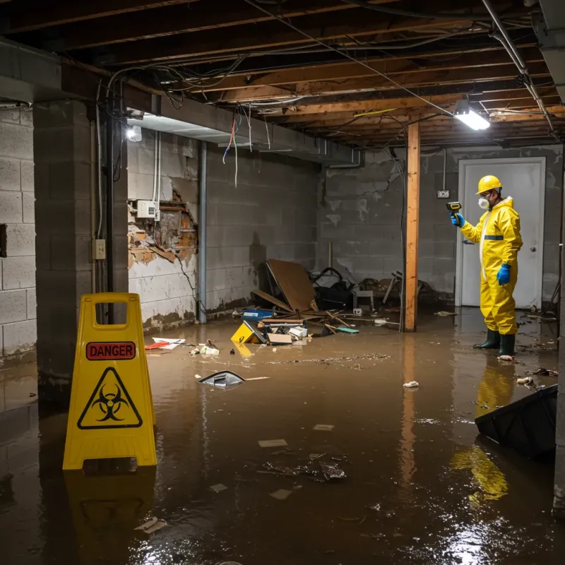 Flooded Basement Electrical Hazard in Adams County, WA Property